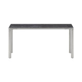 Piloti Alu Table: Large + High + Black Marquina + Brushed Aluminum