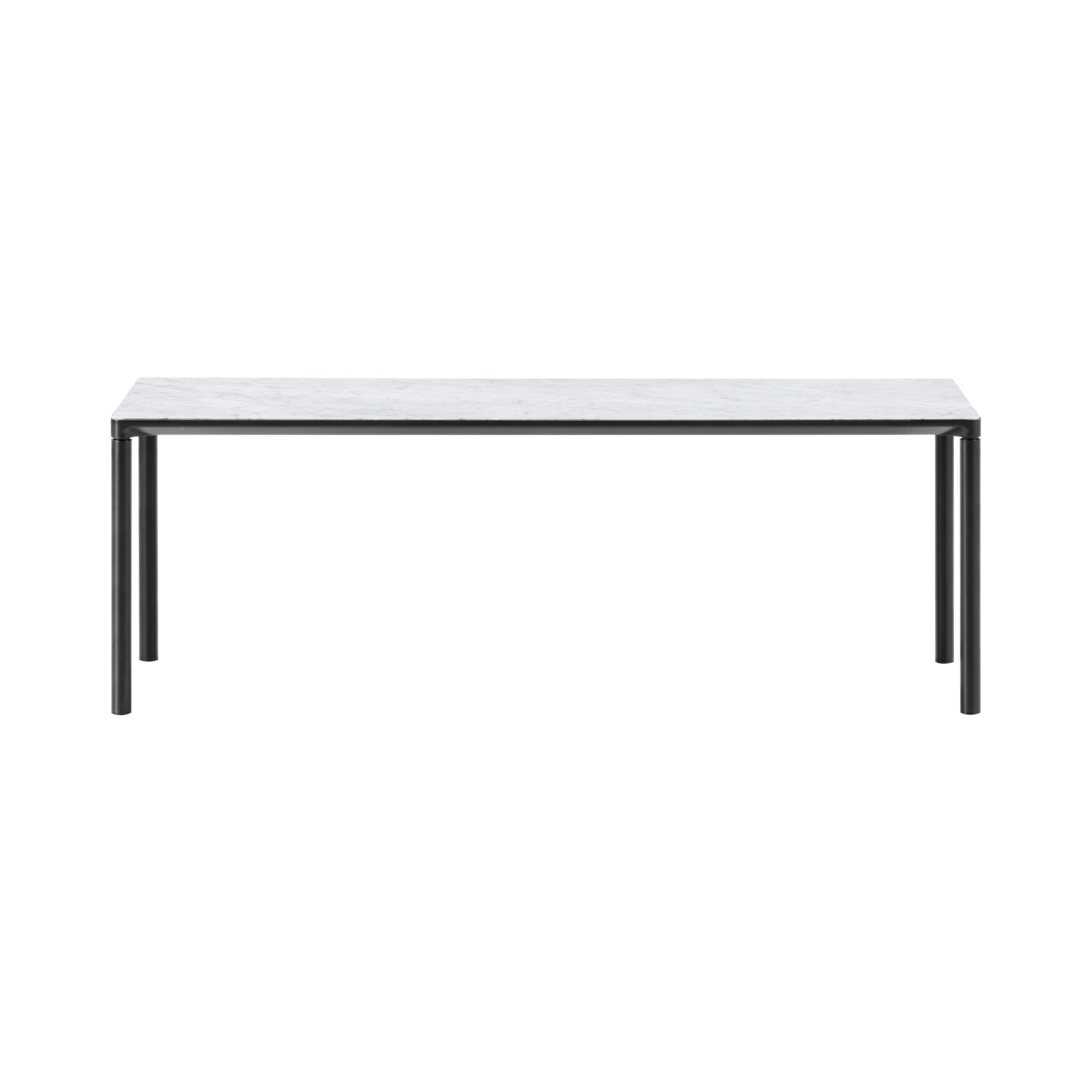 Piloti Alu Table: Extra Large + High + White Carrara + Black