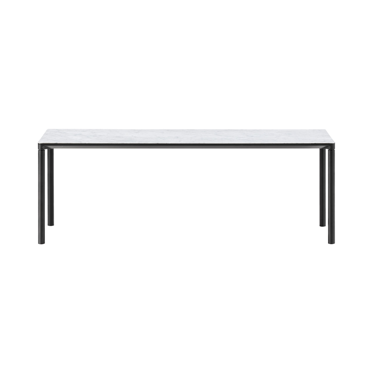 Piloti Alu Table: Extra Large + High + White Carrara + Black