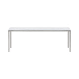 Piloti Alu Table: Extra Large + High + White Carrara + Brushed Aluminum