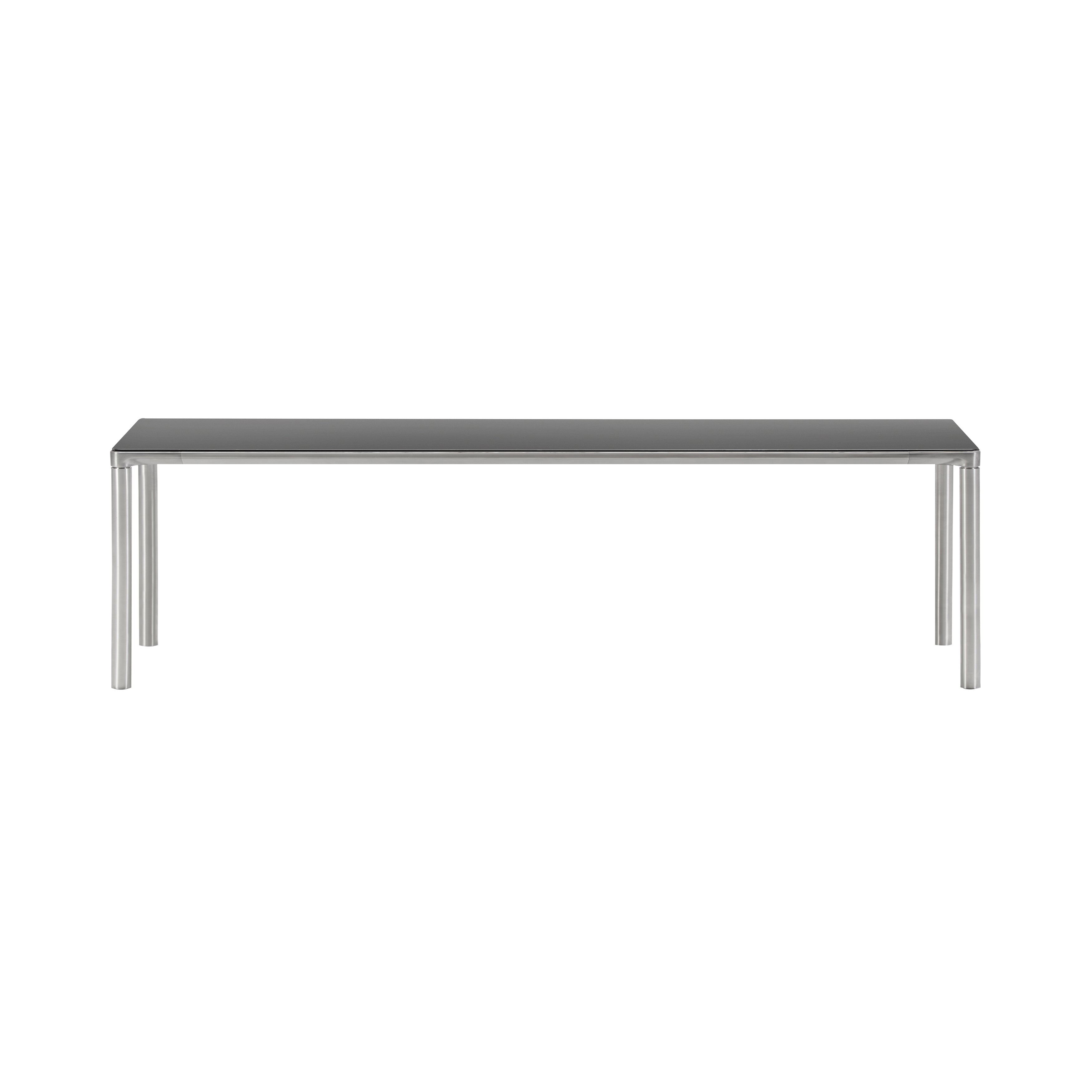 Piloti Alu Table: Extra Large + Low + Black + Brushed Aluminum