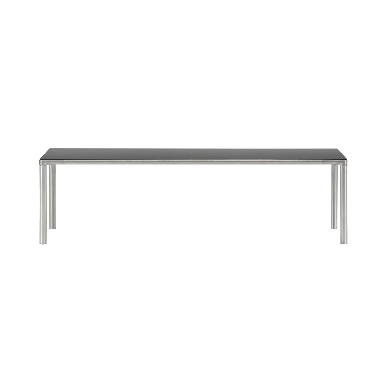 Piloti Alu Table: Extra Large + Low + Black + Brushed Aluminum