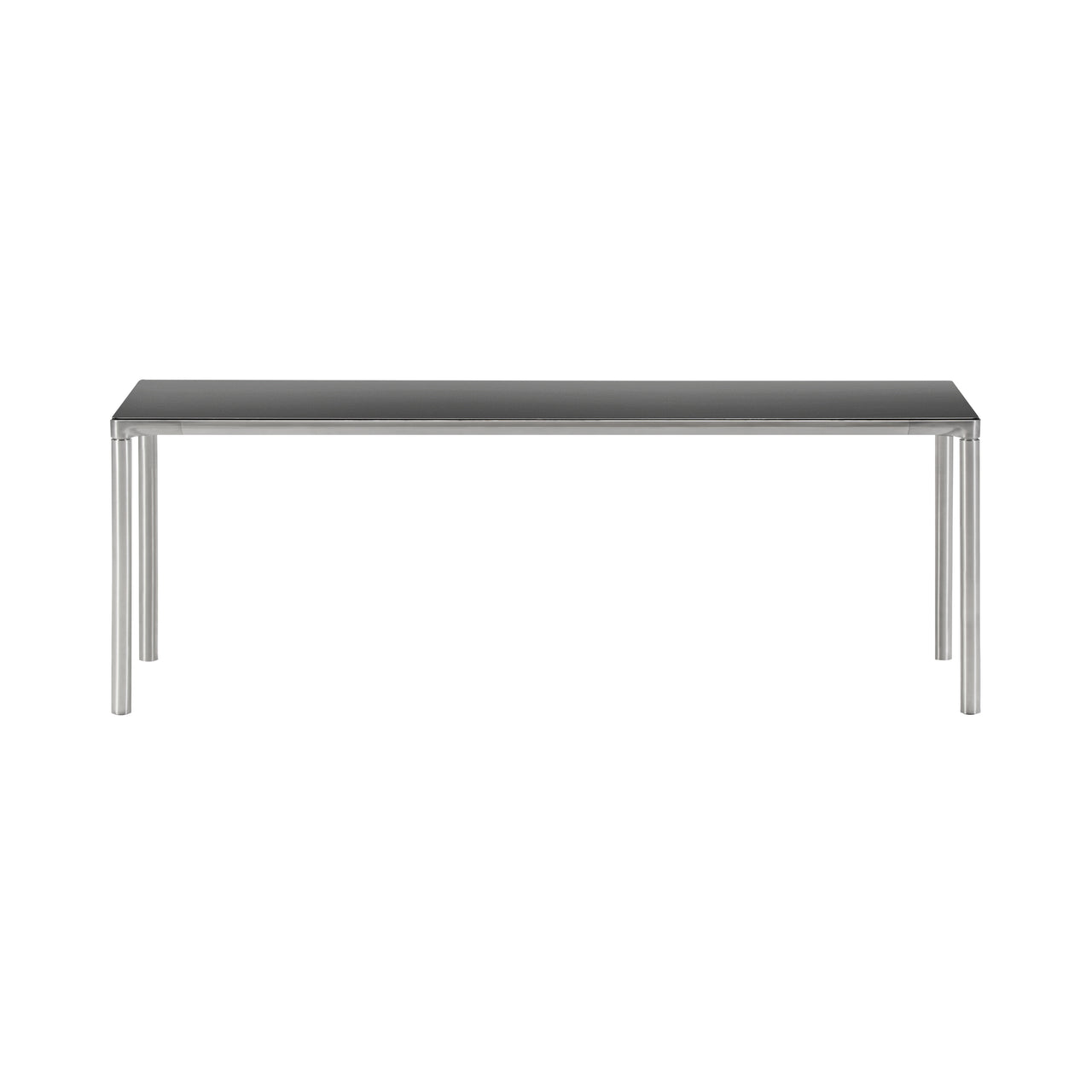 Piloti Alu Table: Extra Large + High + Black + Brushed Aluminum