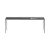 Piloti Alu Table: Extra Large + High + Black Marquina + Brushed Aluminum