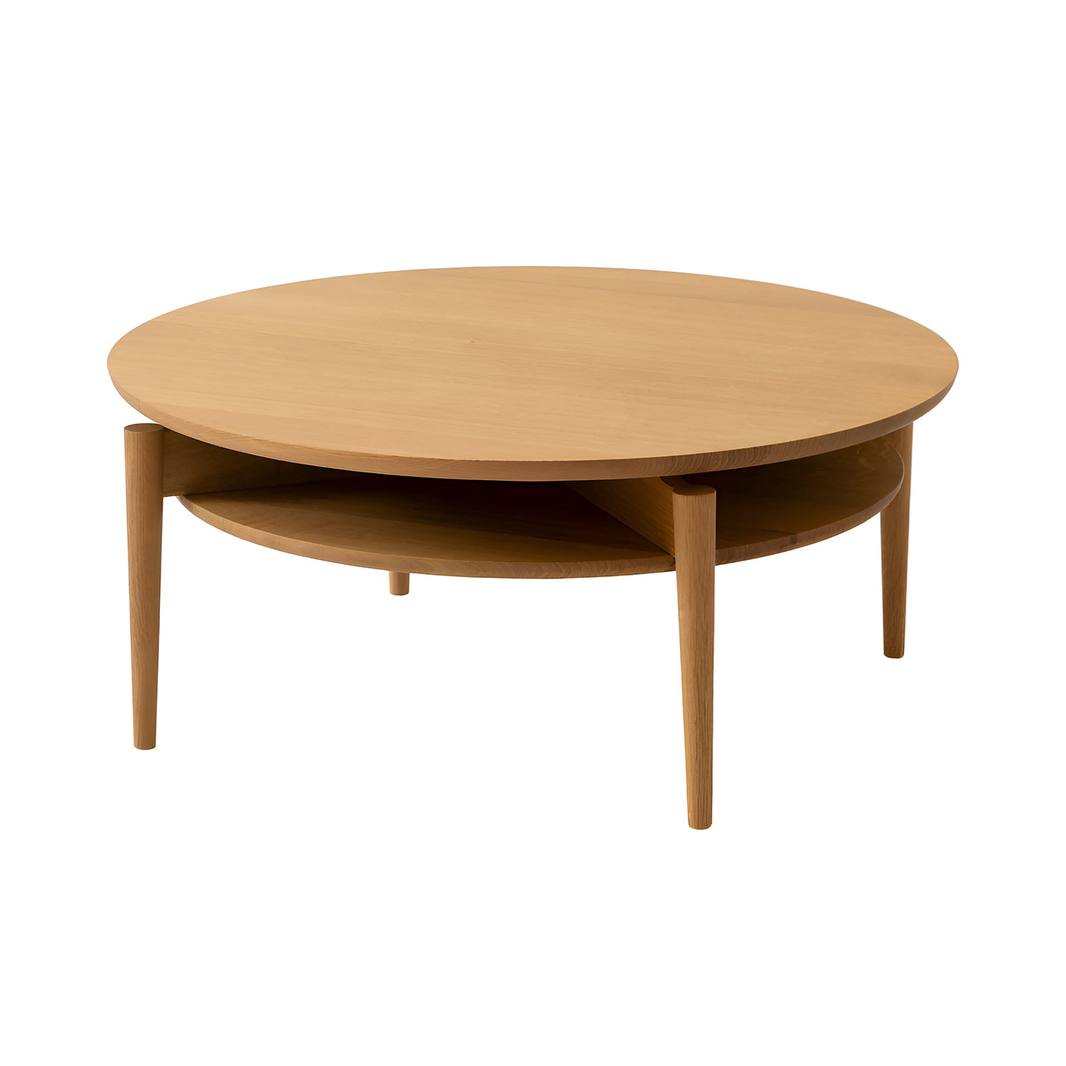 Onga Coffee Table: White Oak + With Shelf