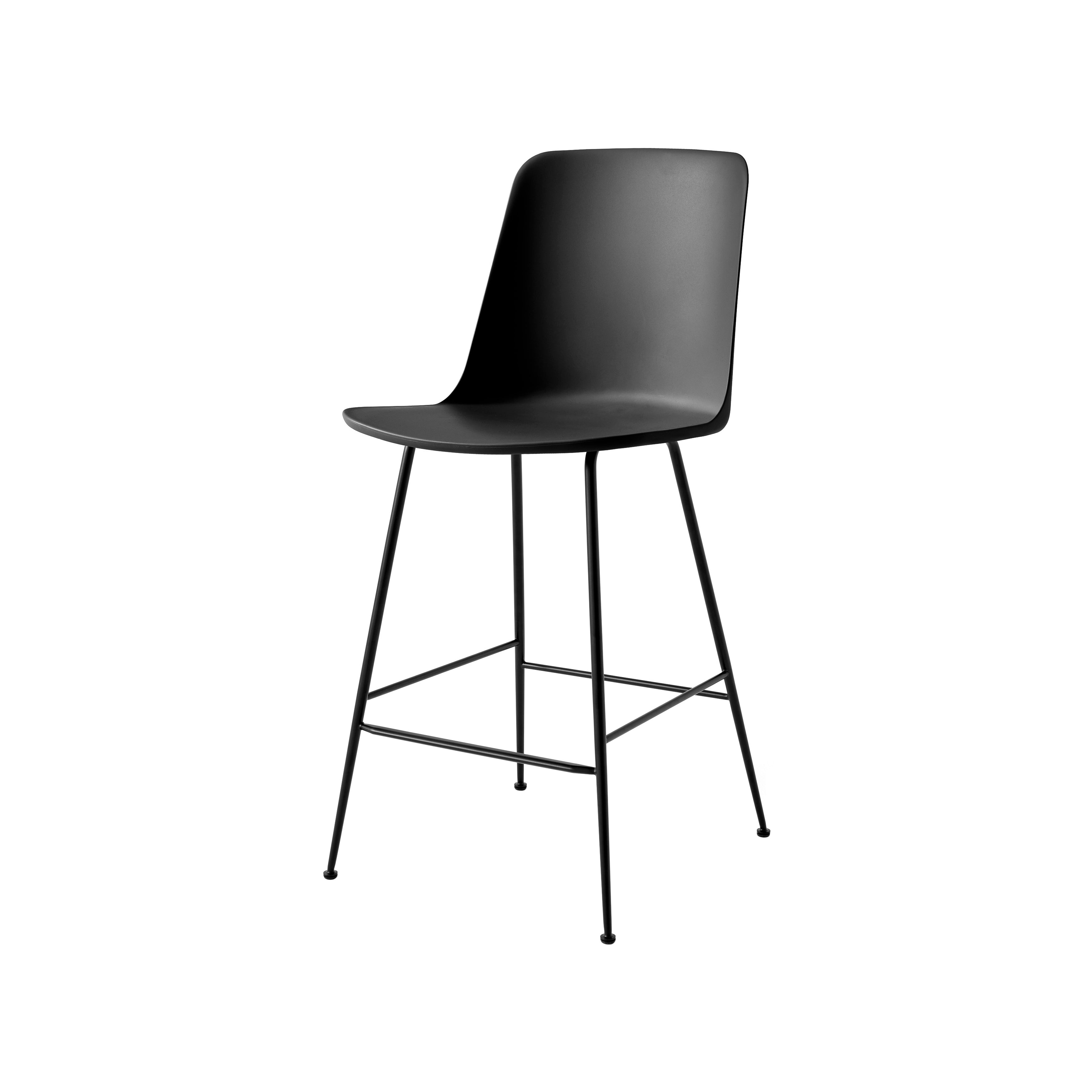 Rely Bar + Counter Highback Chair: HW96 + HW91 + Counter (HW91) + Black + Black