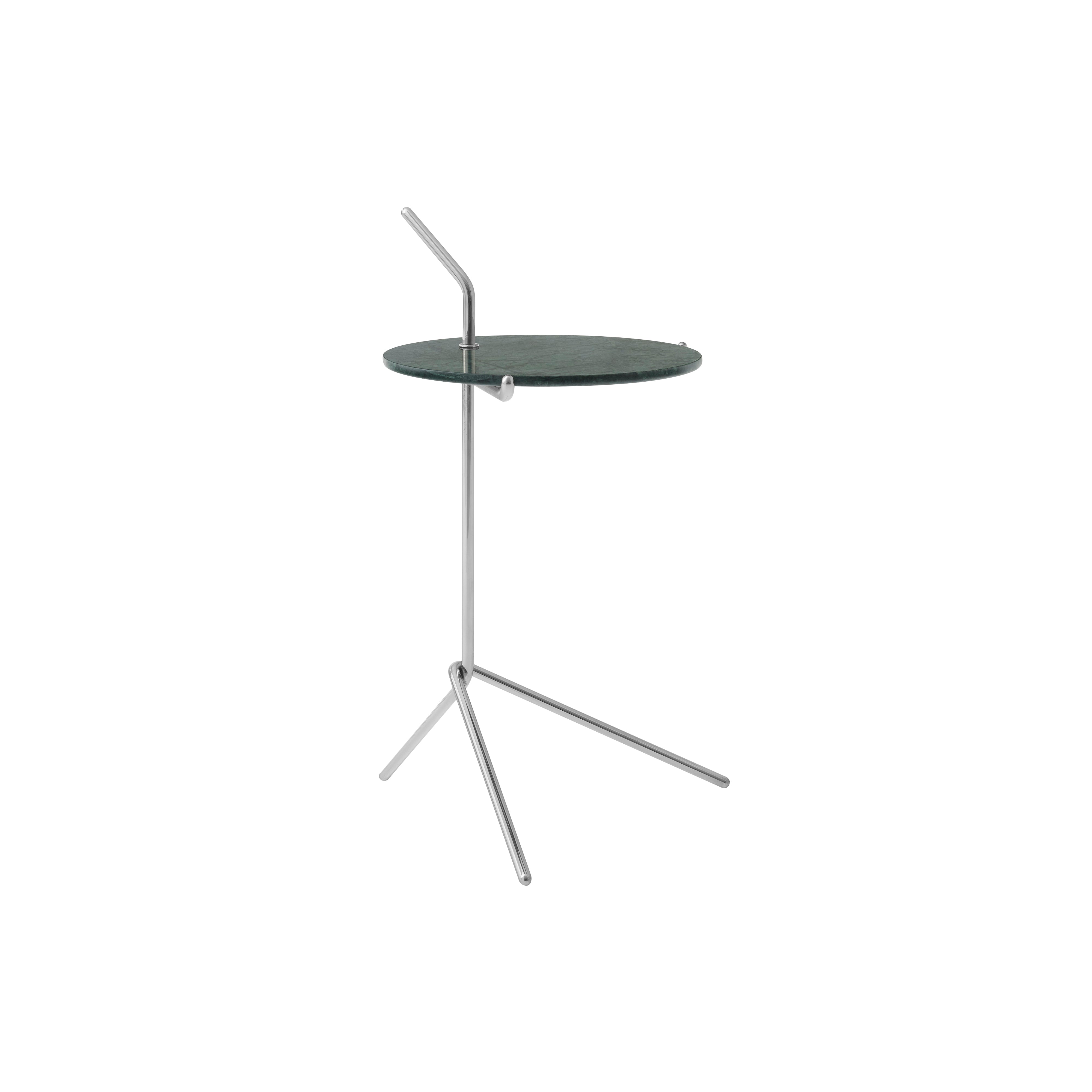 Halten Side Table SH9: Marble + Polished Stainless Steel