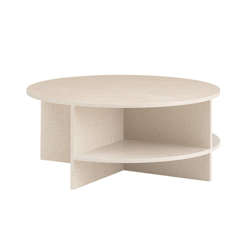 Halves Coffee Table: Light Taupe Terrazzo