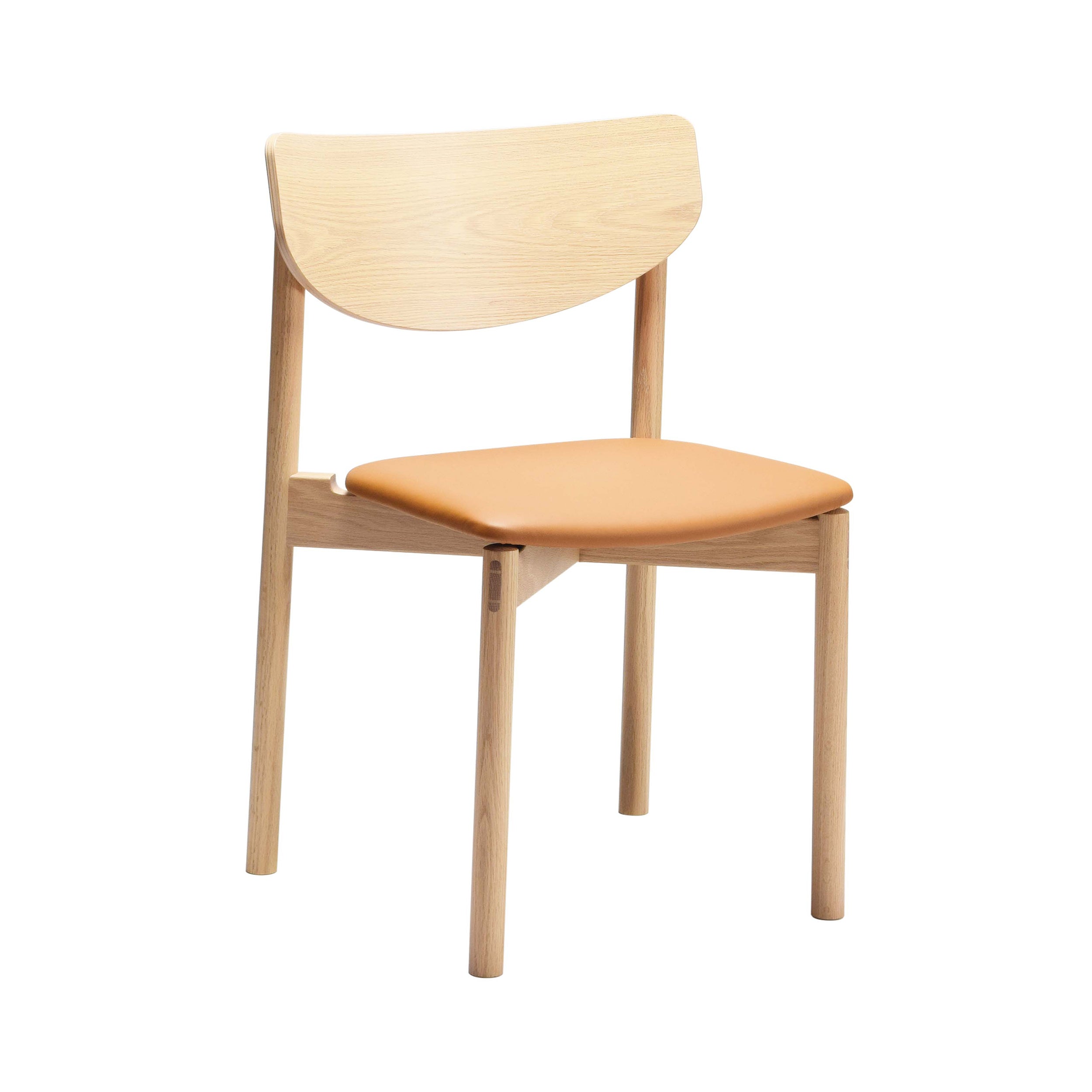 Hane Chair: Seat Upholstered + Natural Oak + Fibre Natural