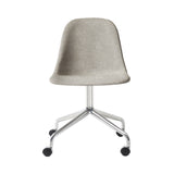 Harbour Swivel Side Chair with Casters: Upholstered + Polished Aluminum 