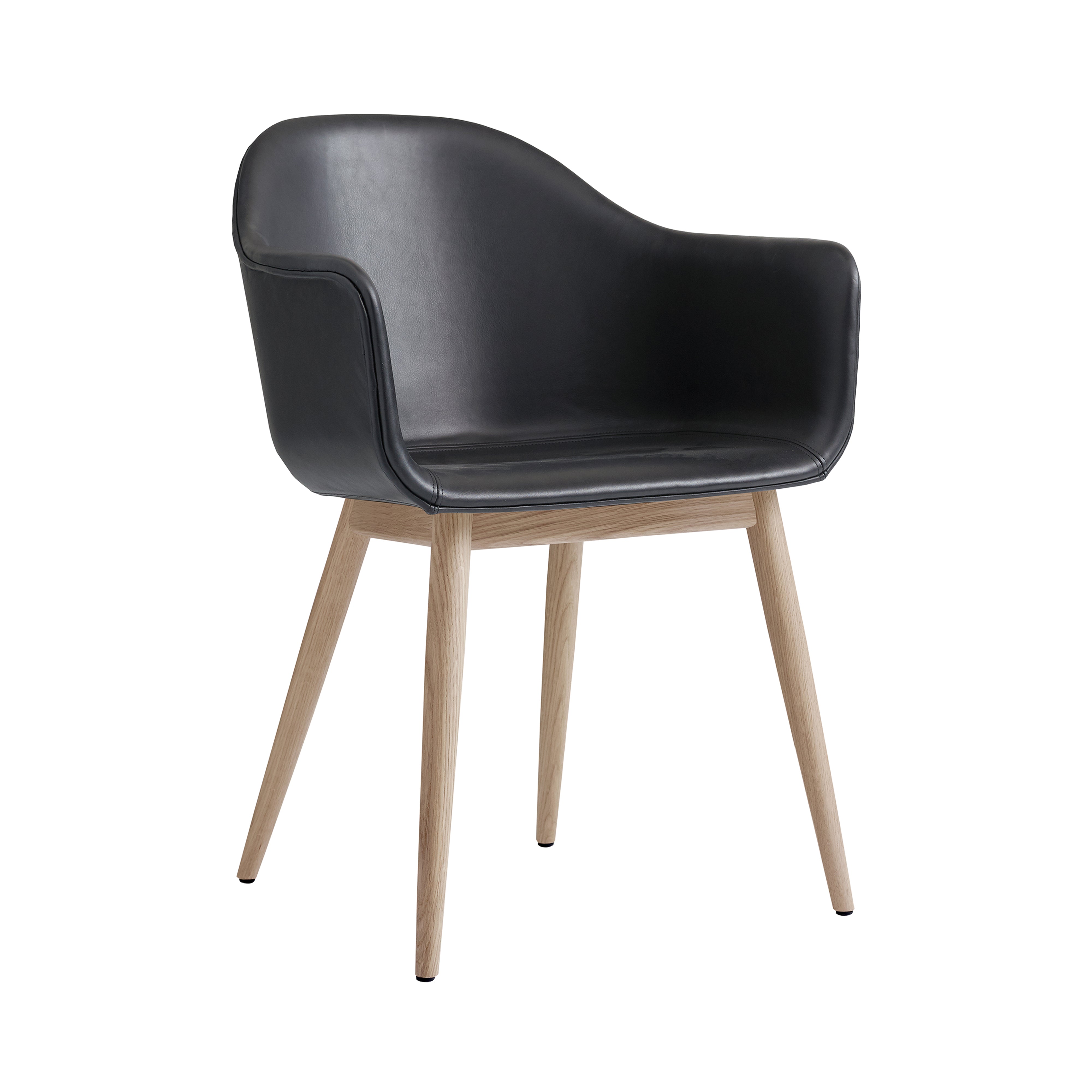 Harbour Dining Chair: Wood Base Upholstered + Natural Oak