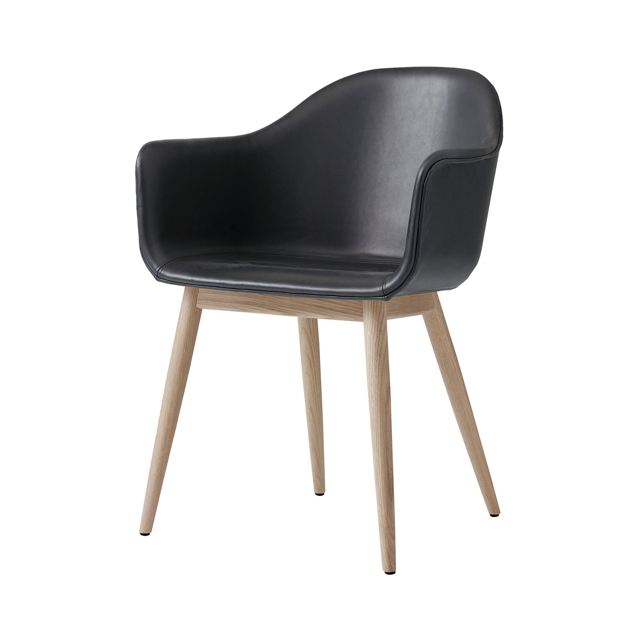 Harbour Dining Chair: Wood Base Upholstered + Natural Oak