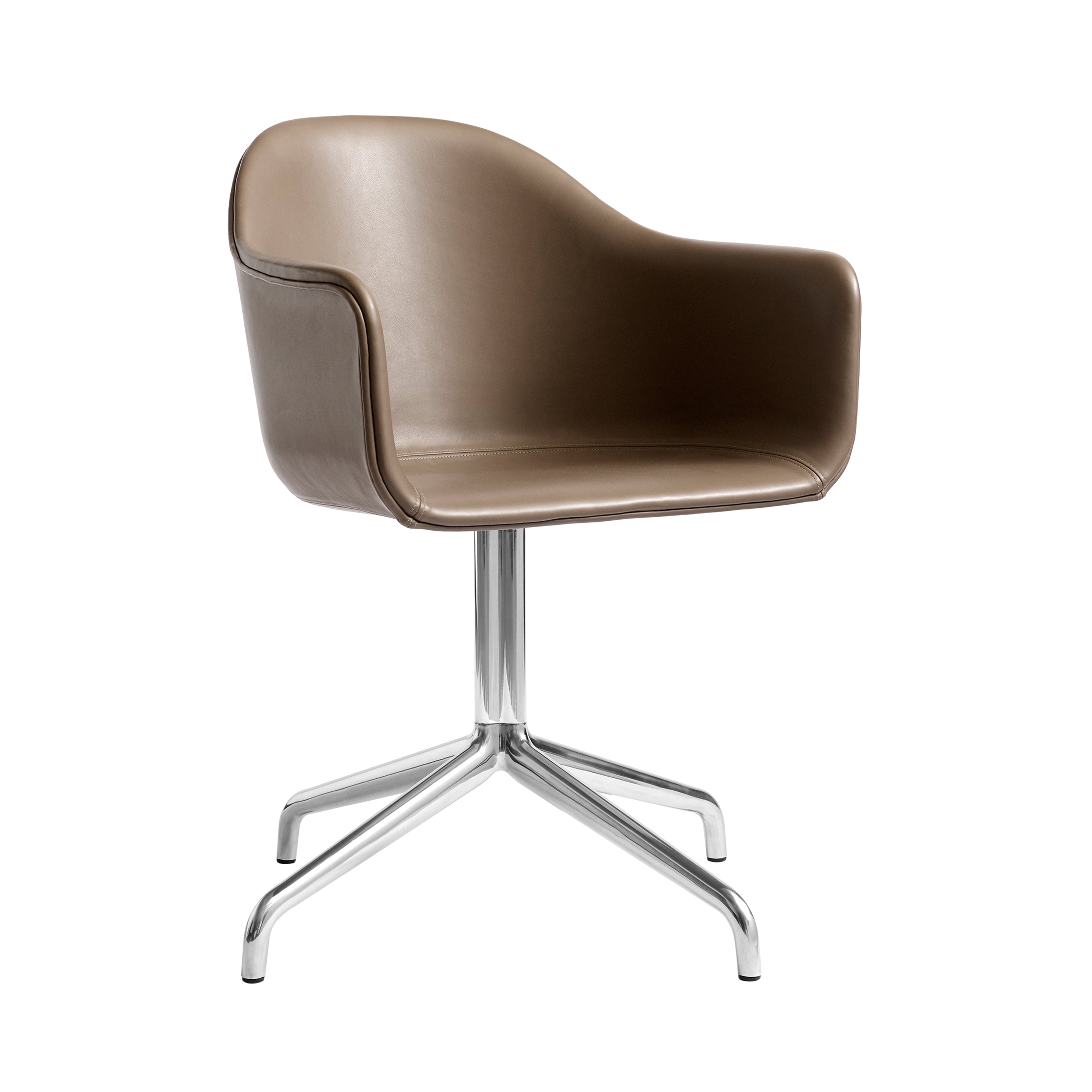 Harbour Dining Chair Star Base: Upholstered + Polished Aluminum