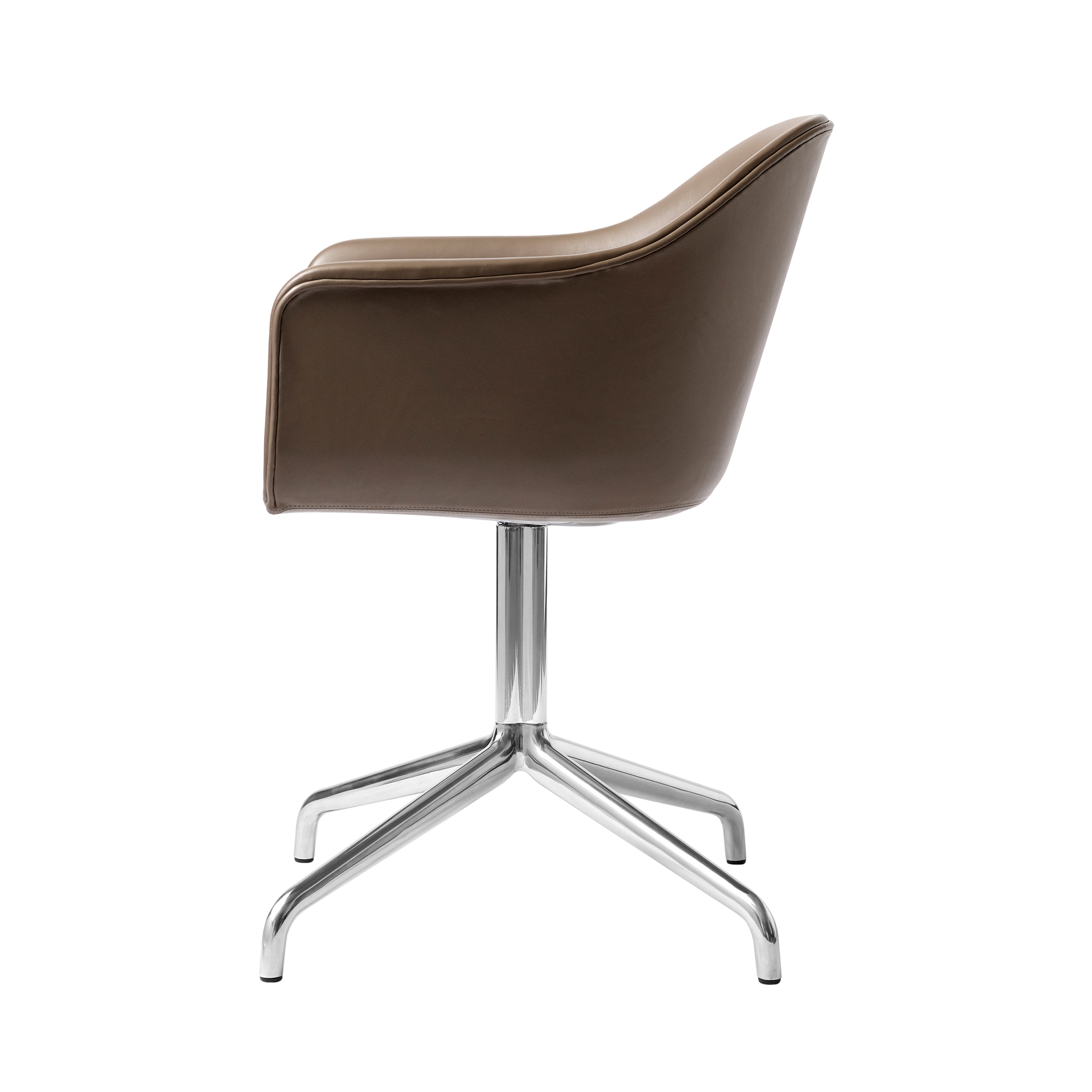 Harbour Dining Chair Star Base: Upholstered + Polished Aluminum