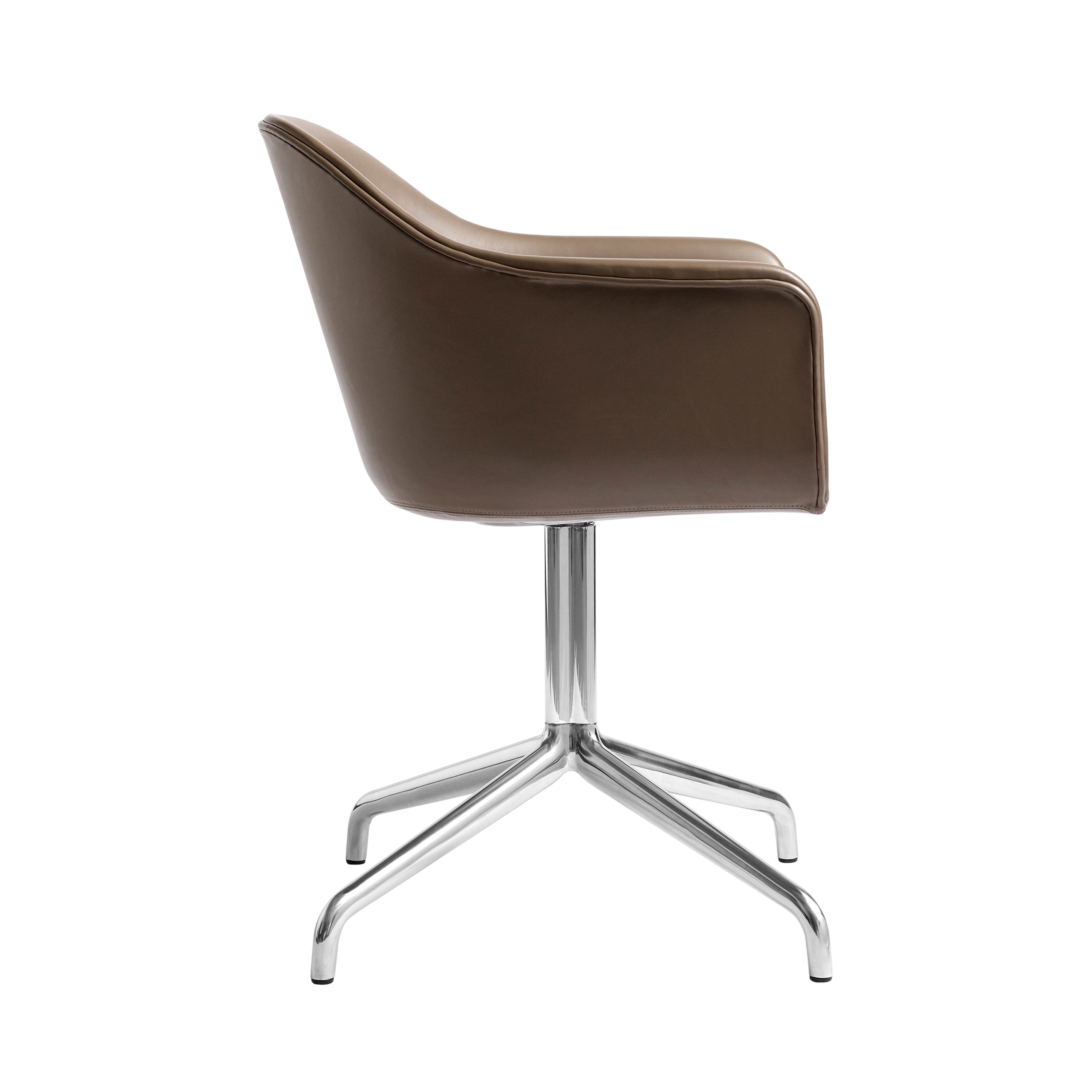 Harbour Dining Chair Star Base: Upholstered + Polished Aluminum