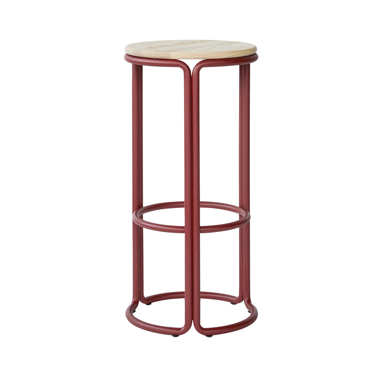 Hardie Bar + Counter Stool: Bar + Natural Ash + Basque Red