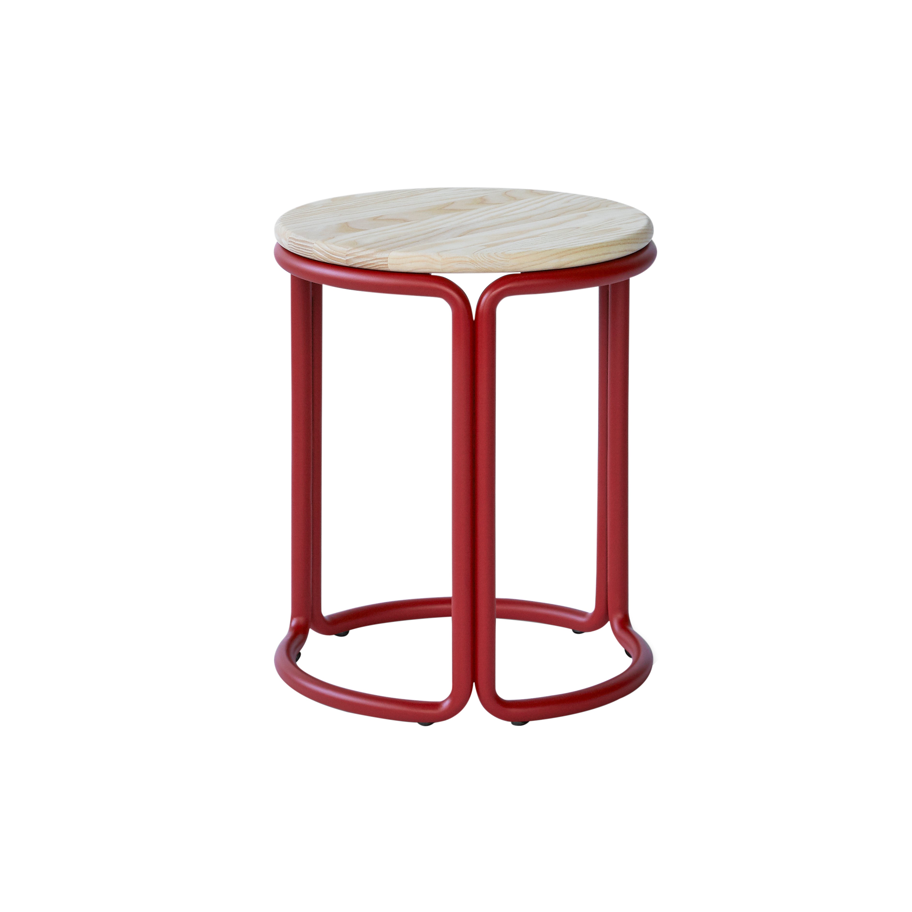 Hardie Stool: Natural Ash + Basque Red