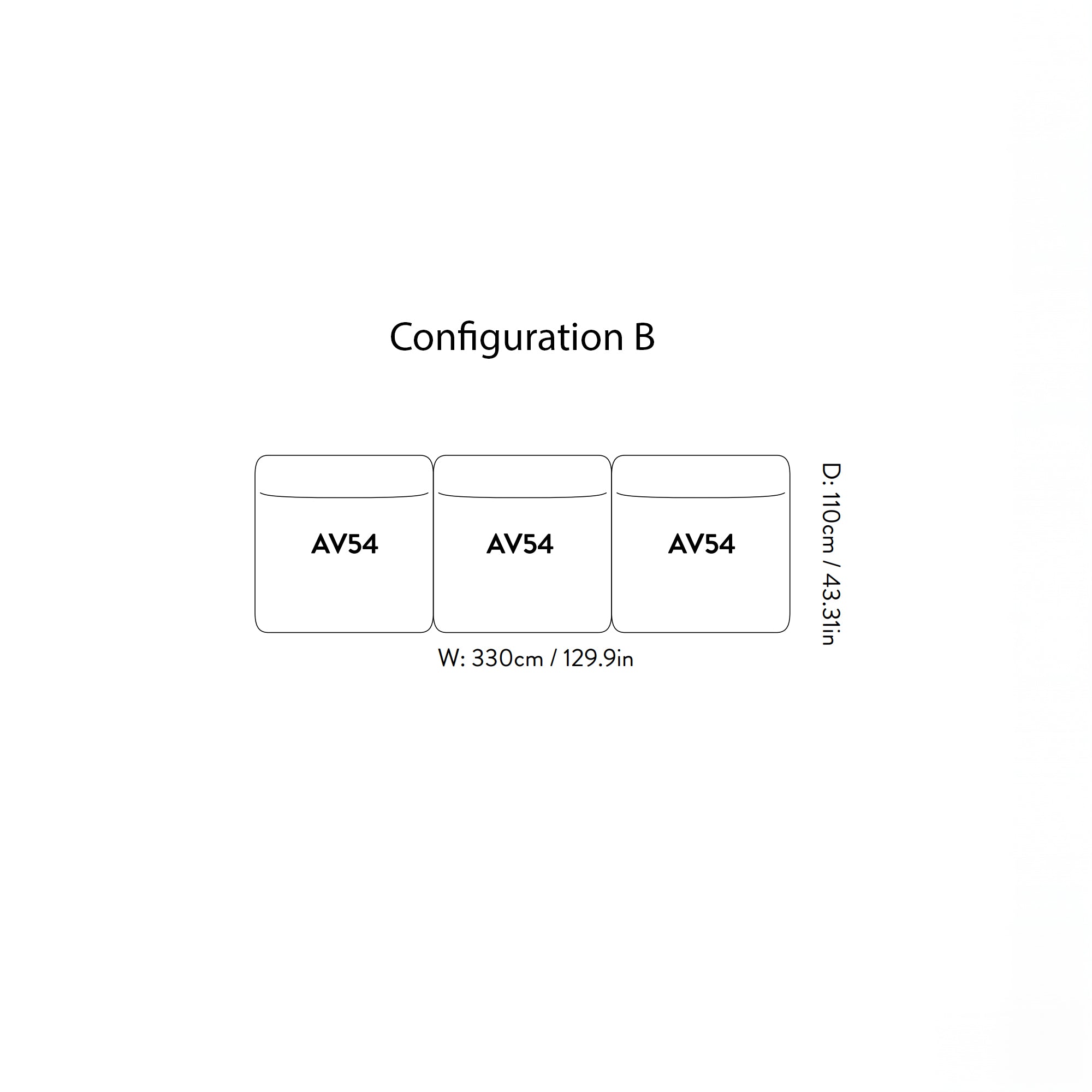 Hi Lo Modular Sofa: Configuration B