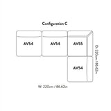 Hi Lo Modular Sofa: Configuration C