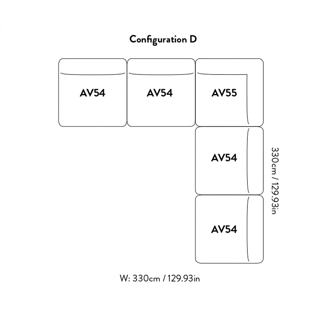 Hi Lo Modular Sofa: Configuration D