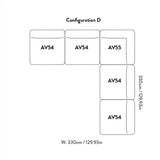 Hi Lo Modular Sofa: Configuration D