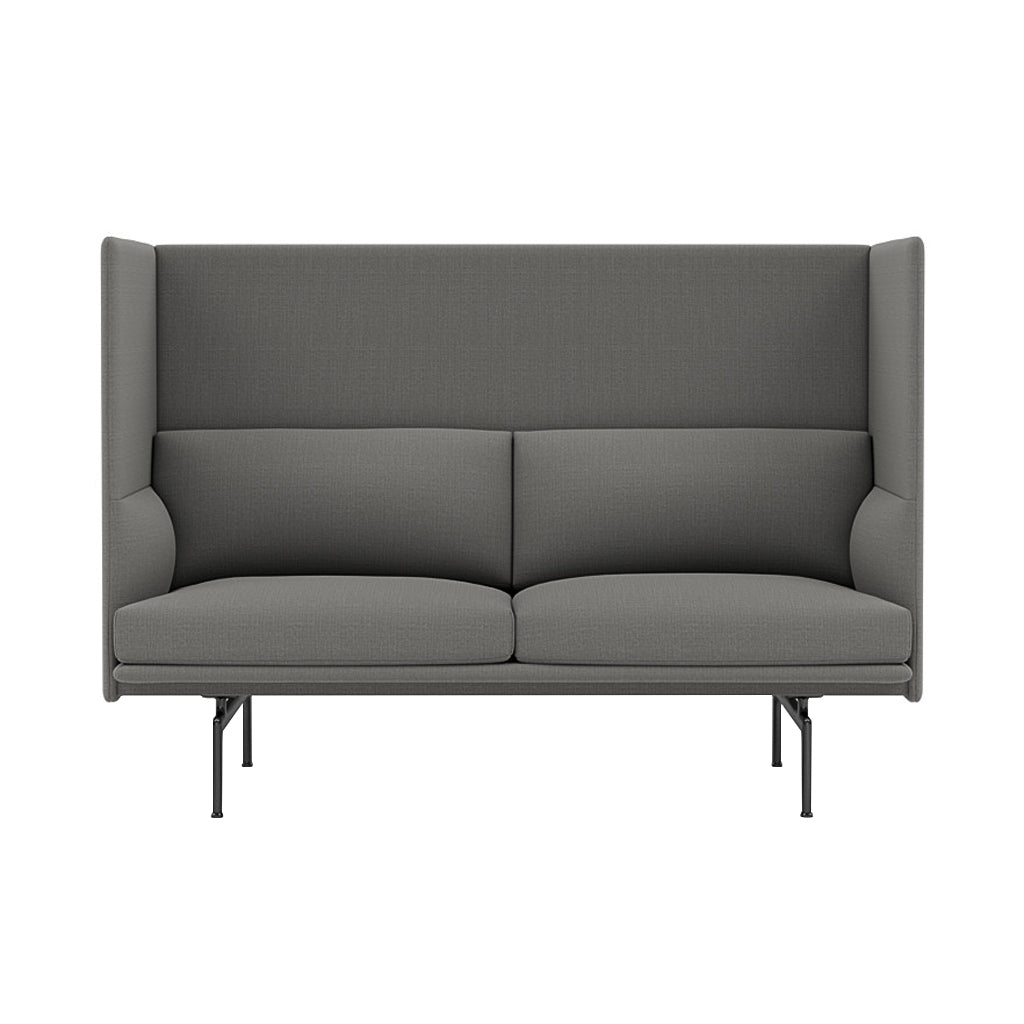 Outline Highback 2-Seater Sofa: Large + High + Black