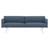 Outline Studio Sofa: Polished Aluminum + High + Large - 86.6