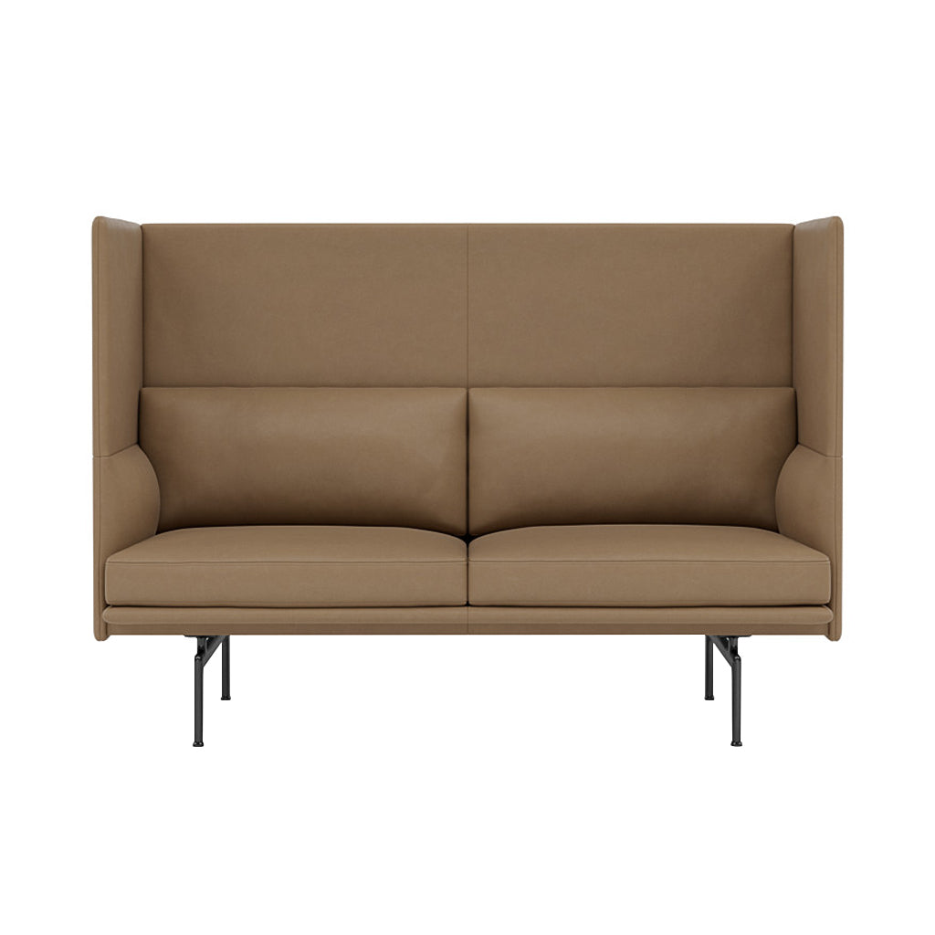 Outline Highback 2-Seater Sofa: Large + High + Black