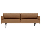 Outline Studio Sofa: Black + High + Large - 86.6