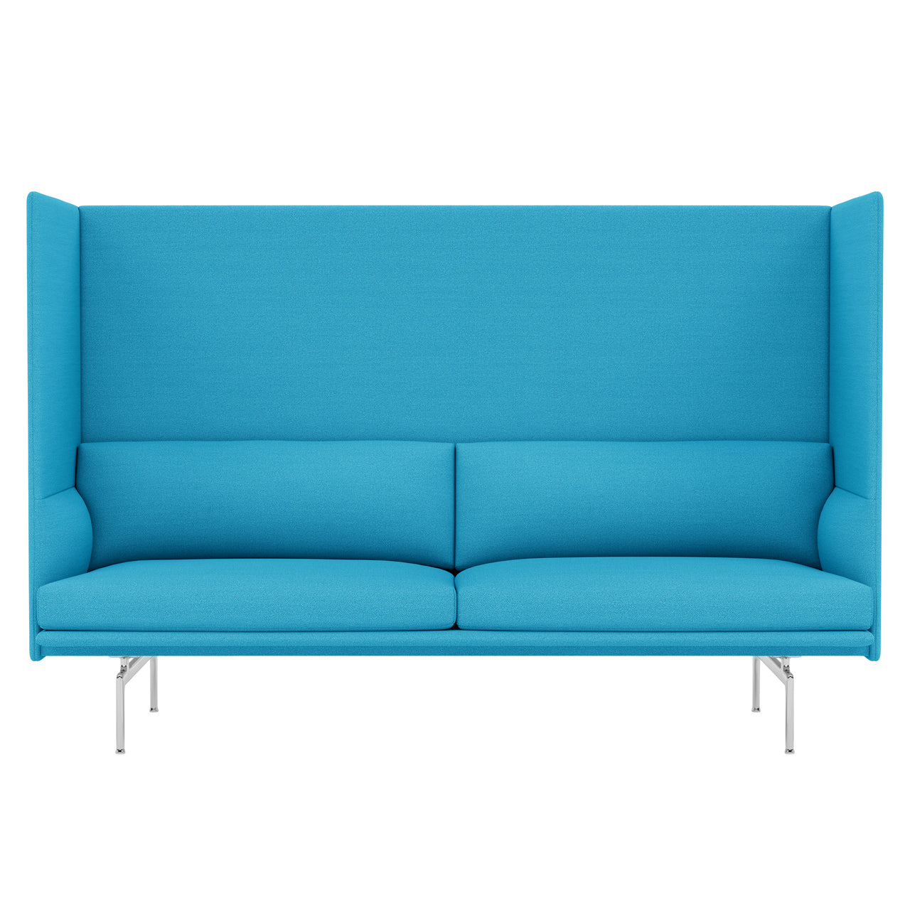 Outline Highback 3-Seater Sofa: Large + High + Polished Aluminum