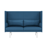 Outline Highback 2-Seater Sofa: Large + High + Polished Aluminum