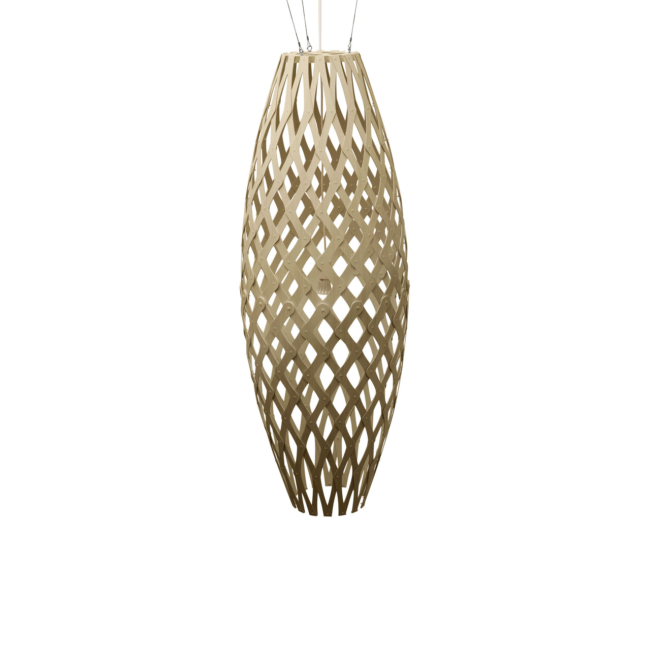 Hinaki Pendant Light: Large + Bamboo + White