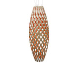 Hinaki Pendant Light: Large + Bamboo + Red + White