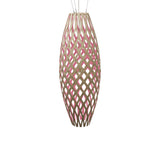 Hinaki Pendant Light: Large + Bamboo + Pink + White