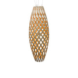 Hinaki Pendant Light: Large + Bamboo + Orange + White