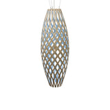 Hinaki Pendant Light: Large + Bamboo + Blue + White