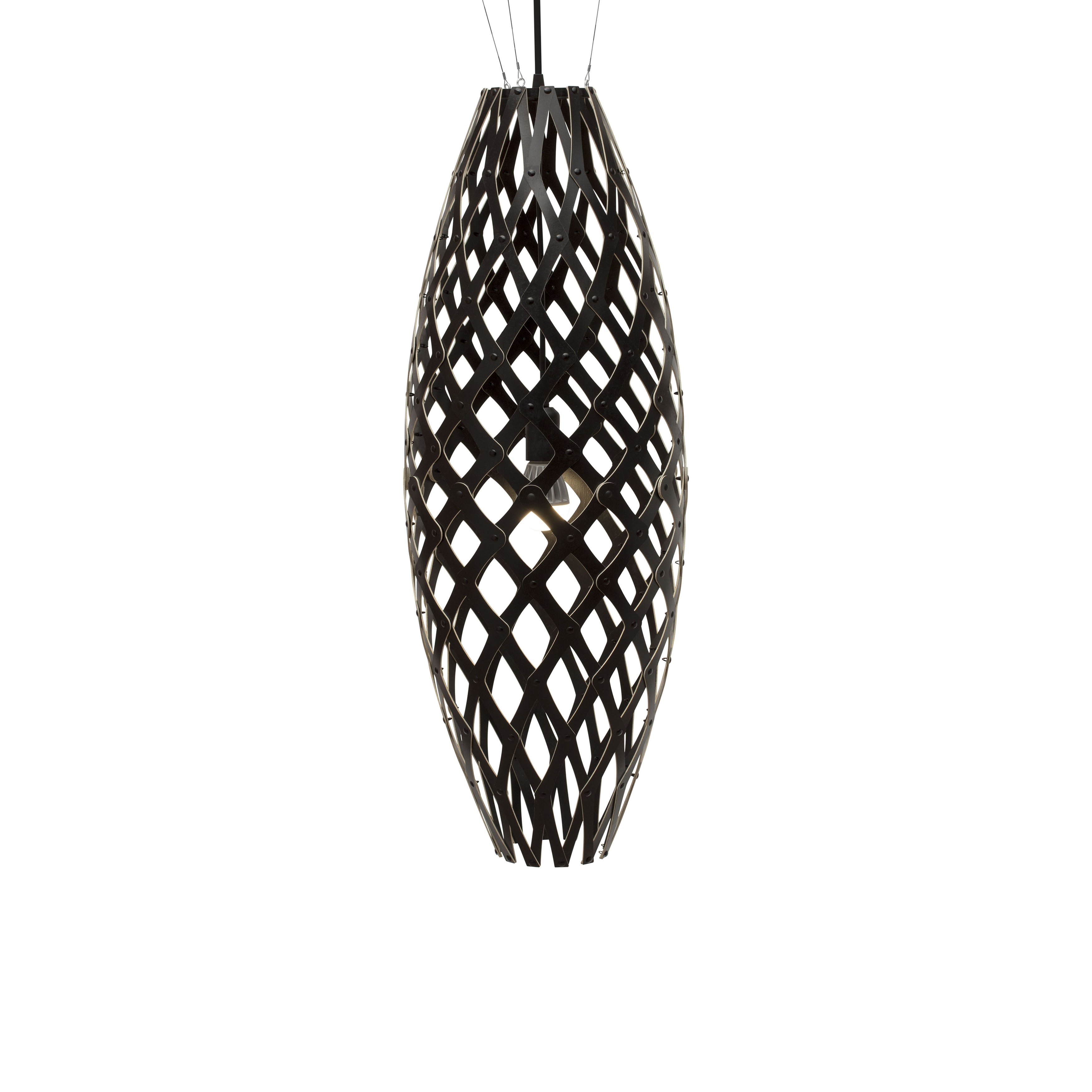 Hinaki Pendant Light: Large + Black + Black
