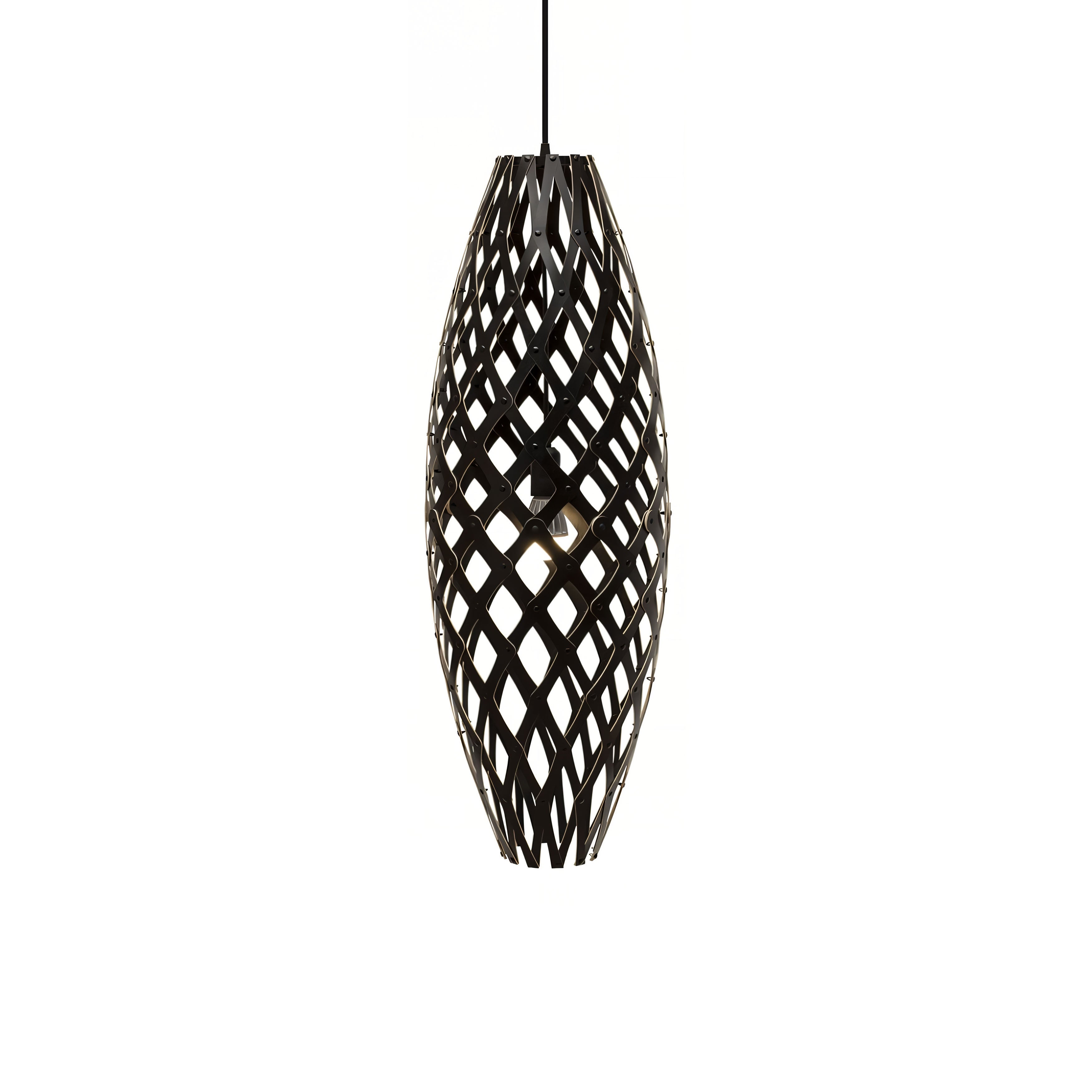 Hinaki Pendant Light: Medium + Black + Black