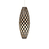 Hinaki Pendant Light: Medium + Black + Bamboo + White