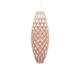 Hinaki Pendant Light: Medium + Bamboo + Pink + White