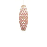 Hinaki Pendant Light: Small + Bamboo + Pink + White