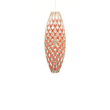 Hinaki Pendant Light: Small + Bamboo + Red + White