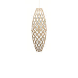 Hinaki Pendant Light: Small + Bamboo + White + White