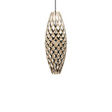 Hinaki Pendant Light: Small + Bamboo + Black + Black