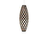 Hinaki Pendant Light: Small + Black + Bamboo + White