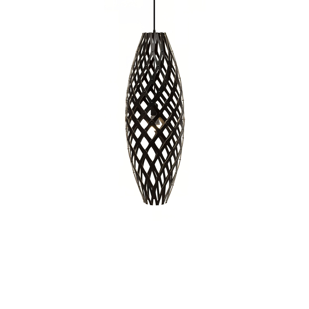 Hinaki Pendant Light: Small + Black + Black