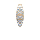 Hinaki Pendant Light: Small + Bamboo + Blue + White