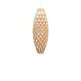 Hinaki Pendant Light: Small + Bamboo + Orange + White