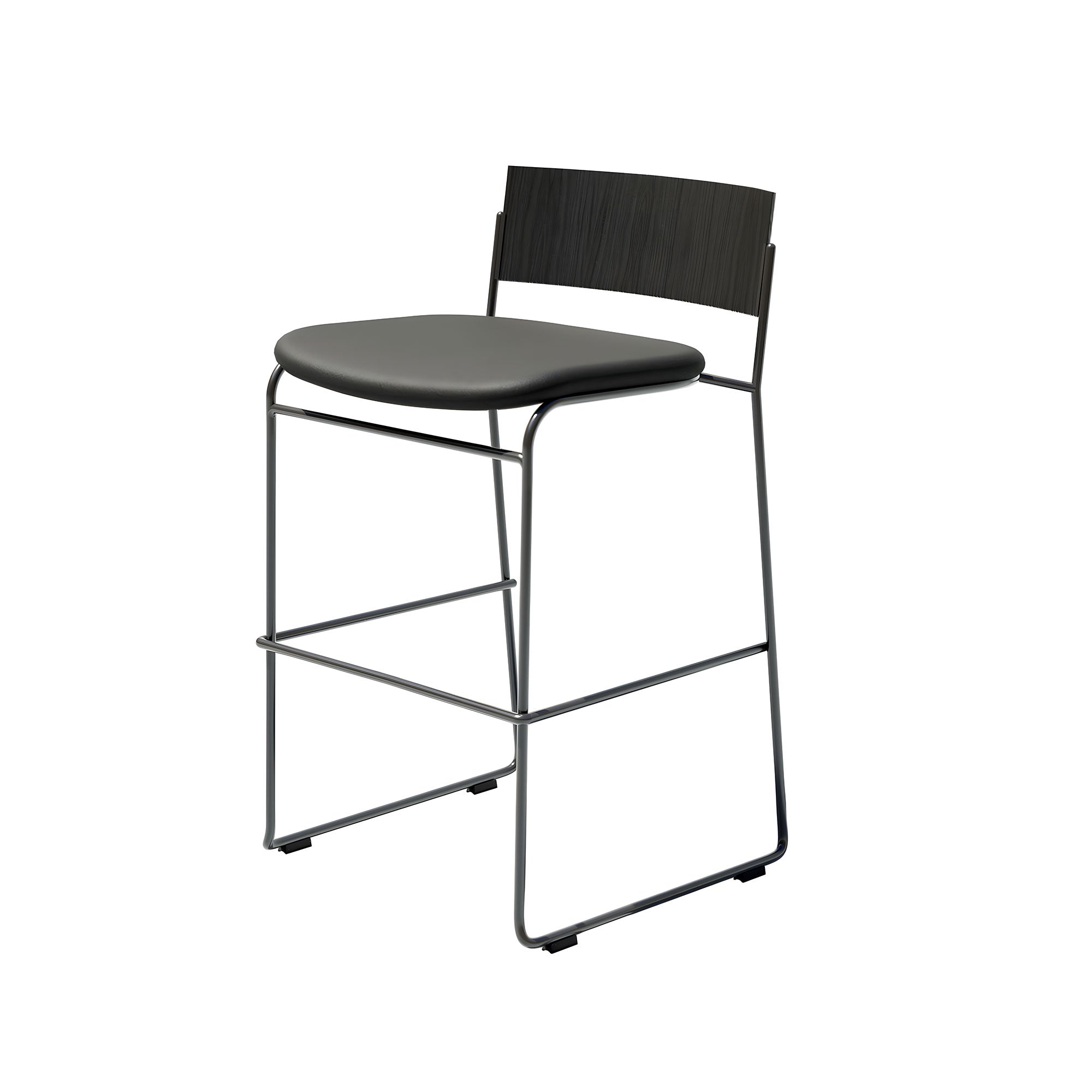Hinoki Bar + Counter Stool: Counter + Black
