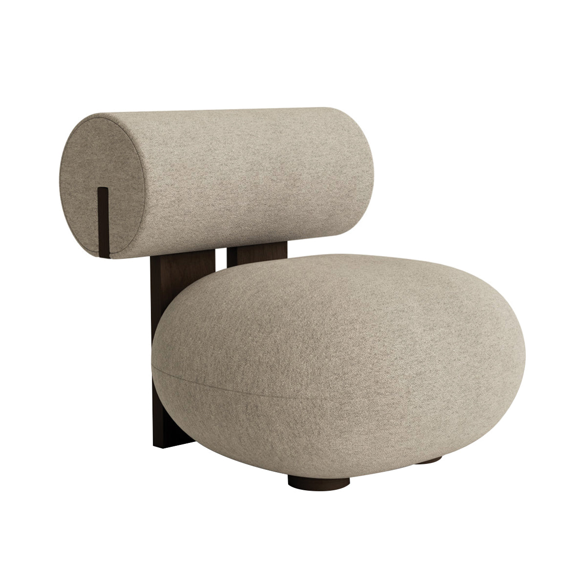 Hippo Lounge Chair: Upholstered + Dark Smoked Oak